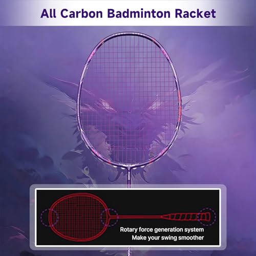 Image of Badminton Racket,Badminton Rackets,Both Offensive and Defensive,Lightweight 75g All Carbon Fiber One-Piece Molded Professional Durable Single Racket,Including 1 Ball Bag