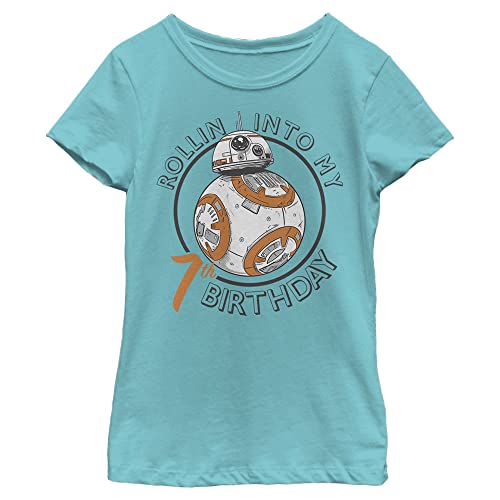 T-shirt Star Wars fille BB-7 bleu Tahiti XL idéal pour une fête d'anniversaire