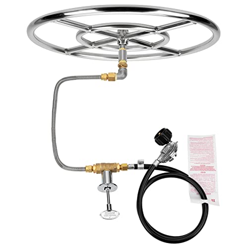 Stanbroil LP Propane Gas Fire Pit Stainless Steel Burner Ring Installation Kit, 18-inch