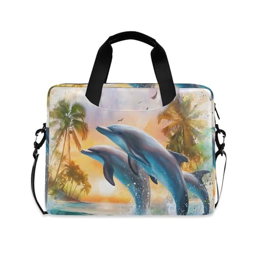 Maletín para portátil ALAZA Dolphins Palm 13-15.6 pulg miniatura 1