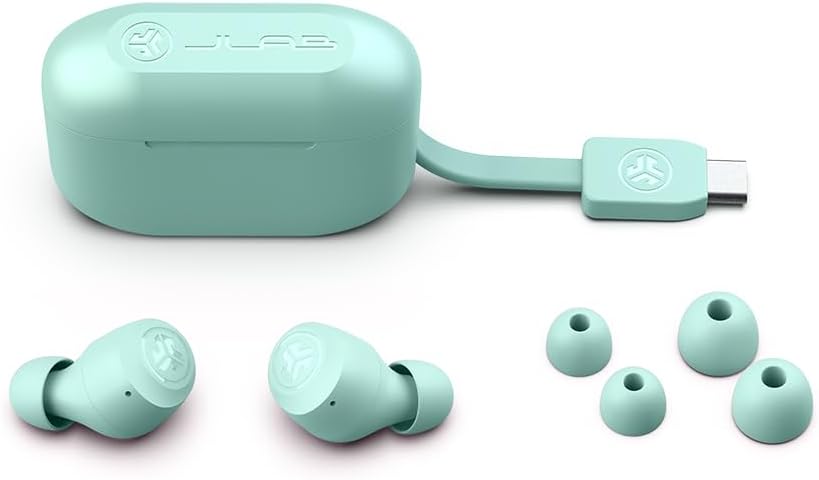 JLab Go Air Pop True Wireless Earbuds, in Ear Headphones, Bluetooth Earphones, Ear Buds with 32H Playtime, Bluetooth Earbuds with Microphone, USB Charging Case, Dual Connect, EQ3 Sound, Mint image 5