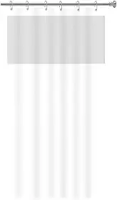 Cortina para Box de Banheiro em PVC com Visor 1,38m x 1,98m Impermeável Antimofo Branca