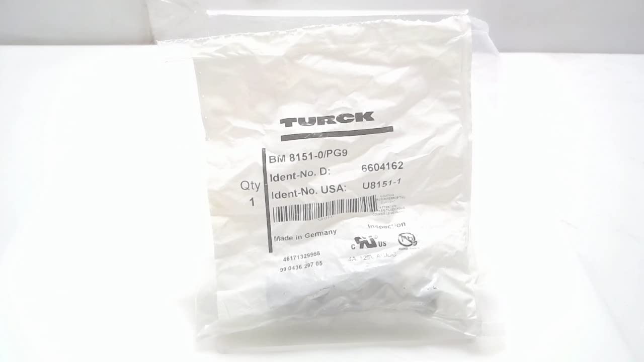 TURCK BM 8151 0 PG9 Connector M12 Eurofast Female Straight 5 Wire 6 8mm