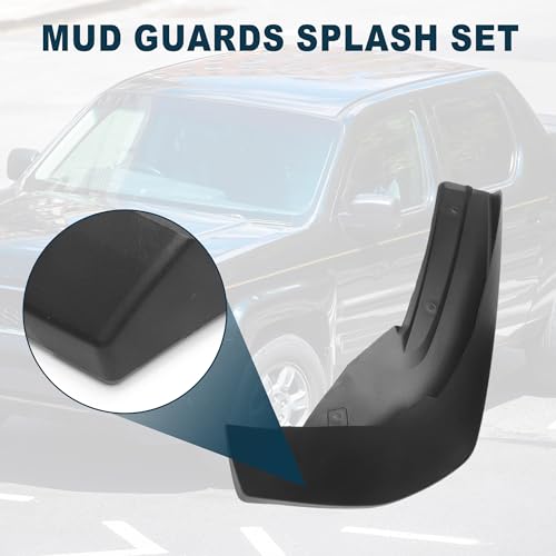 Image of Mud Flap Splash Guard for Honda Ridgeline 2017-2023 Durable | Front & Rear Side Mudflaps with Mount Accessor 1 Set