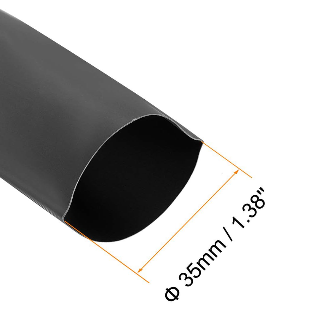 Unifizz Heat Shrink Tubing 35mm Dia 57mm Flat Width 2:1 Ratio Shrinkable Tube Cable Sleeve 2m - Black - Image 2