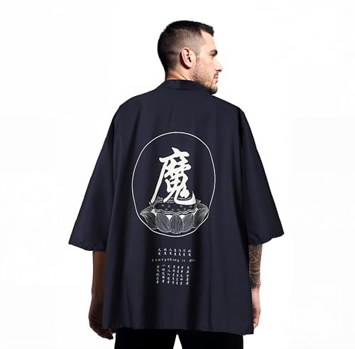 Image of Women's and Men Cardigan Jackets Lightweight Japanese Kimono Long Sleeves Open Front Coat