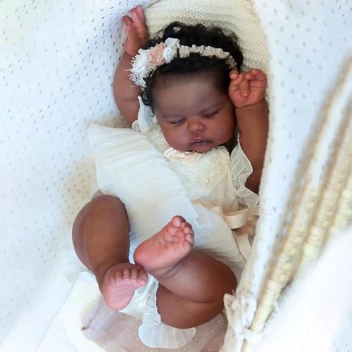 Muñeca Reborn Anano Negra 24 Pulgadas Realista miniatura 2
