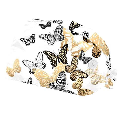 Chapeaux de travail pour hommes et femmes VERED ajustables et anti-transpiration motif papillon