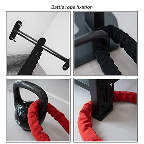 KUYUC Battle Ropes, 1.5 inch Diameter Battle Rope, Home Gym Equipment for Strength Training Outdoor Cardio Men and Women (Color : Black, Size : 15m(49ft)) - Image 3