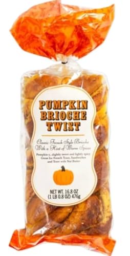 Pumpkin Brioche Twist Bread, Classic French Style with Warm Spices,