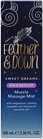 Feather & Down Magnesium Muscle Mist (100ml) - with Magnesium, Lavender and Chamomile Essential Oils to Help Relax & Ease The Tension of Tired, Aching Muscles. Vegan Friendly & Cruelty Free.