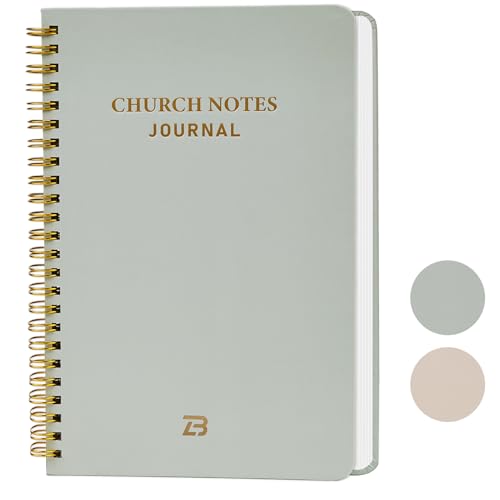 Church Notes Journal & Sermon Notes Notebook - Guided Christian Notebook for Key Points Scripture Verses & Reflection | Spiritual Gift for Men & Women Bible Study Supplies Green
