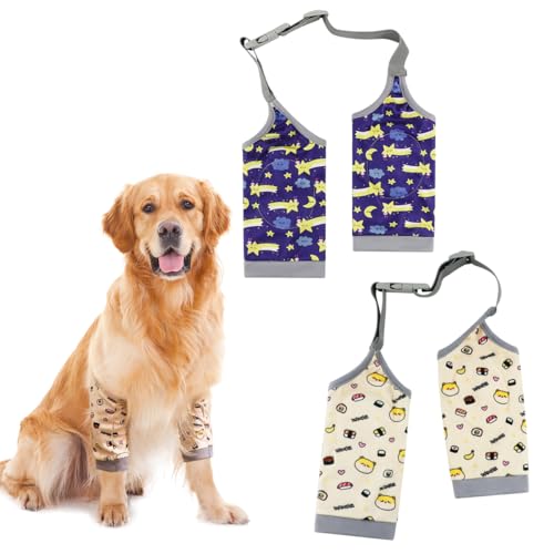 2 Stück Ellenbogenbandage Hund, liegeschwielen Hundebody Nach Op, Kniebandage Hund Hinterbein, Pfotenschutz Hund, Mittelgroße und Große Hunde Chirurgie Erholung Recovery Sleeve für Vorderbeine (2XL)