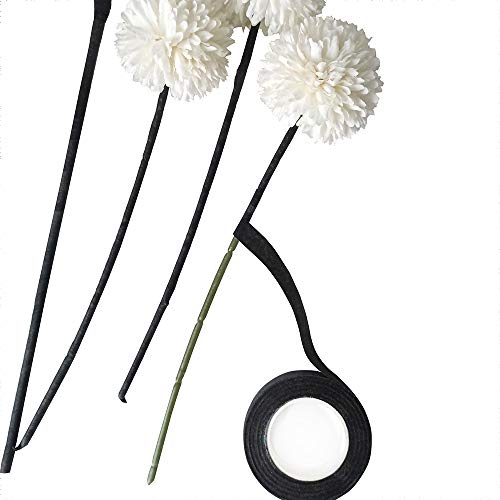 Black Floral Tape 3 roll 1/2-inch by 30 Yard for Floral Arranging Bouquet Stem Wrap Craft Projects Corsages, Wedding Bouquet - Thumbnail 2