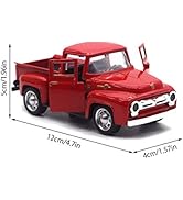 Pongnas Metallic Red Truck Classic Vintage Car Ornament for Home and Office Table Decoration (Red)