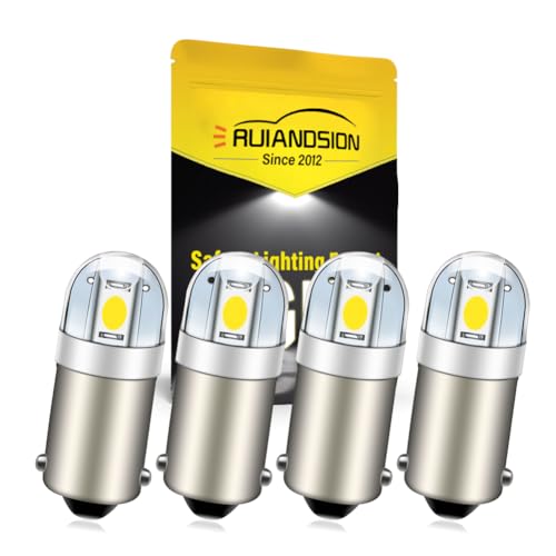 Ruiandsion BA9S LED Blanco 6V 4-Pack para Autos