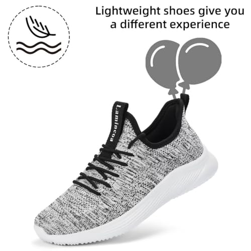 Image of Lamincoa Womens Slip On Walking Shoes Non Slip Casual Road Running Lightweight Mesh Fashion Sneakers for Gym Travel Workout