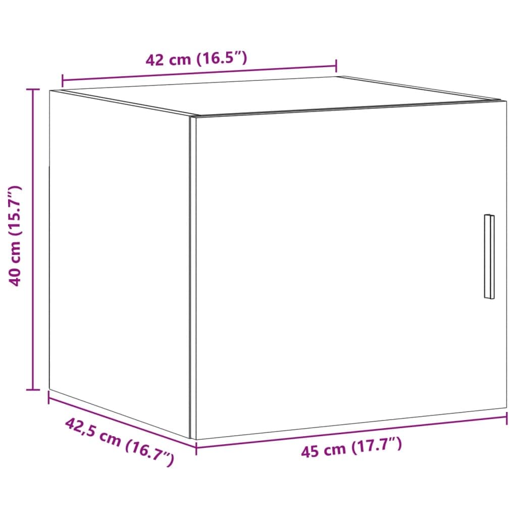 vidaXL Armario de Pared Madera de ingeniería Blanco 45x42,5x40 cm, Armario de Almacenamiento, Armario de Pared Colgante, Armario de Almacenamiento Flotante