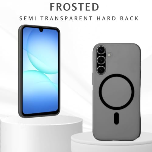 Image of SHINESTAR Back Cover for Samsung Galaxy A17 5G | Frosted Semi-Transparent Slim Case | Only Compatible with Wireless Magnetic Accessories | Hard Back, Matte Finish - Black