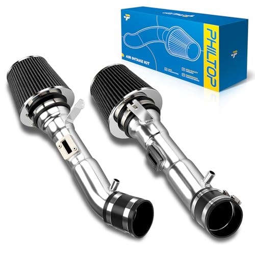 PHILTOP Cold Air Intake Kit with Filter for 2008-2013 G37 3.7L V6, 2009-2019 370Z 3.7L V6 (Black)