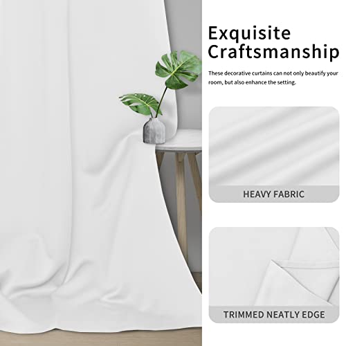 Image of Easy-Going Blackout Curtains for Bedroom, Solid Thermal Insulated Grommet and Noise Reduction Window Drapes, Room Darkening Curtains for Living Room, 2 Panels(46x84 in, White)