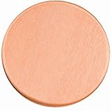 ABBECIAO 1 Inch Copper Stamping Blanks Round, 0.06 Inch Thick Solid Copper Metal Blank Tags for Jewelry Making - 12 Pack