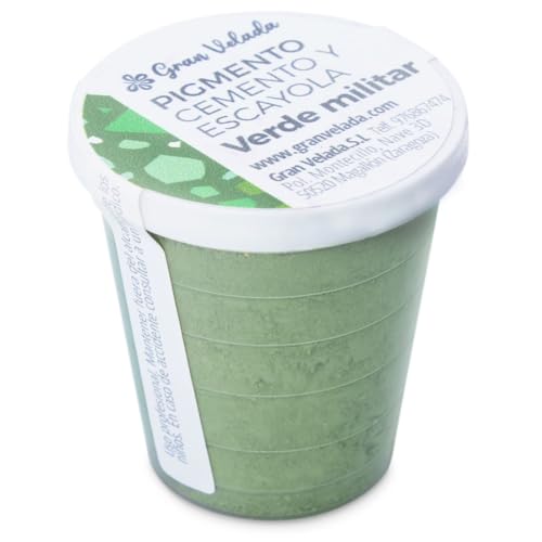 Pigmento Verde Militar para Cemento | Micronizado, No Migrante, Alto Poder de Teñido | Ideal para DIY de Figuras y Decoraciones | | 30 cc