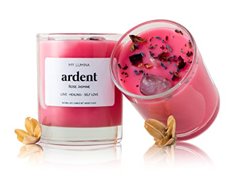 My Lumina Ardent Love Pink Candle - Romantic Sweet Love Candle Natural Soy Wax - Rose And Jasmine Natural Scented Purifying Candle For Aromatherapy #TOP3