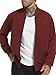 TUREFACE Mens Zipper Closure Bomber Jacket Casual Rib Cuffs Outerwear Slim Fit Classic Sportswear Lightweight Fashion,Dark Red,M