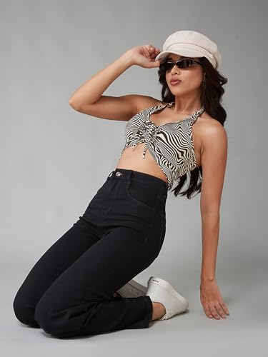 Image of Dolce Crudo Boot Cut High Rise Cropped Jeans for Women