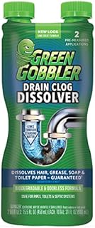 Green Gobbler Drain Clog Dissolver, Drain Opener-Cleaner ,Toilet Clog Remover, 31 oz