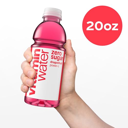 Image of Vitaminwater Zero Power-c, Dragonfruit Flavored, Electrolyte Enhanced Bottled Water with Vitamin b5, b6, b12, 20 Fl Oz, 12 Pack