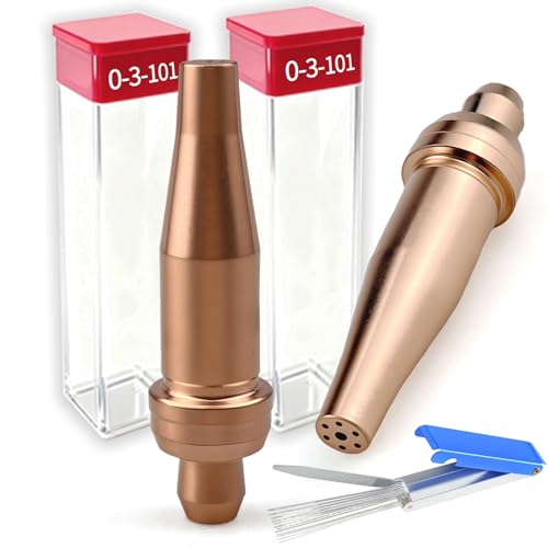 0-3-101 2PK Acetylene Cutting Torch Tips for Victor Cutting Torch Kit with Torch Tip Cleaner Cutting Torch Welding Nozzle 0-3-101 1-3-101 2-3-101 3-3-101 Fit V-Style Light/Medium Duty Torch