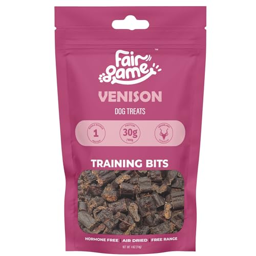 Fair Game Air-Dried Venison Dog Treats High Protein Hormone Free (6oz Training Bits)