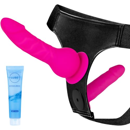 Strap On Dildo Wearable Kit - Silicone Realistic Dildo with 2 Removeable Fantasy Dildo,Anal Plug Sex Toys for Female Masturbation SM Adult Sex Toys for Women, Couples, and Lesbian Play (Rose)