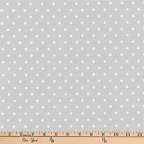 Kaufman Cozy Cotton Flannel Dots Silver, Cut By The Yard