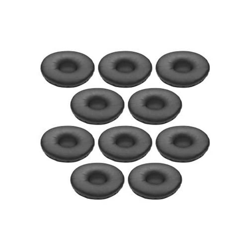Jabra Ohrkissen Leder, 10 Stück, Mittel, Schwarz – Ersatzpolster Für Headsets, Kunstleder