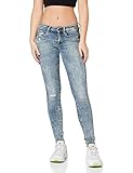 Reißverschluss und Knopf G-STAR RAW Damen Midge Zip Mid Waist Skinny Jeans, Blau (Lt Vintage Aged Destroy 8969-9114), 27W / 32L
