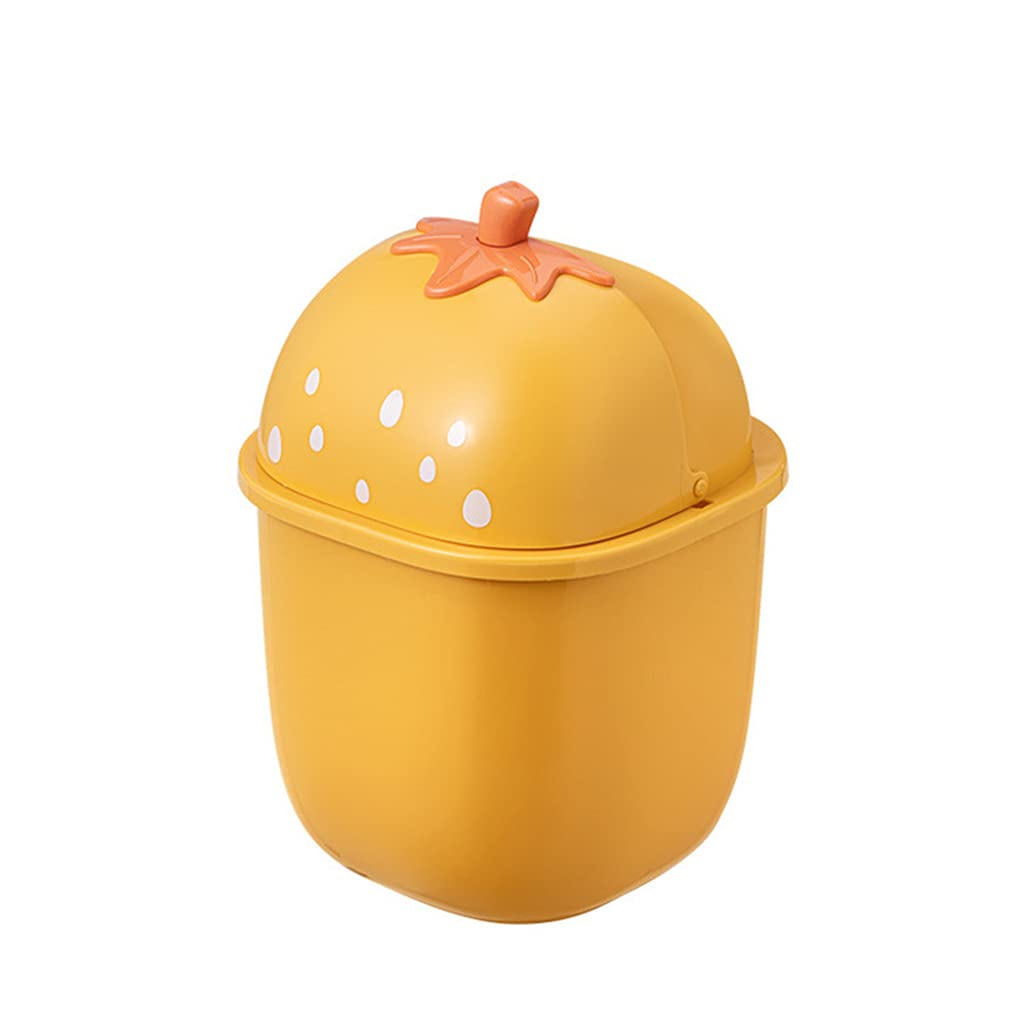 Garbage Can - WARSARLENG - Mini Strawberry Desktop Garbage Can Plastic Countertop Trash Can (YW)