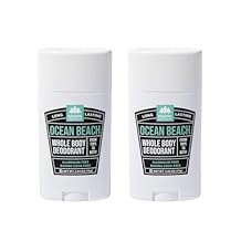 Pacific Shaving Company Whole Body Aluminum Free Deodorant for Men - Gentle, Plant- Based + Paraben-Free - All Day Odor Control Mens Deodorant Pack - Clear Glide - Ocean Beach 2.65 Oz, 2 Pack