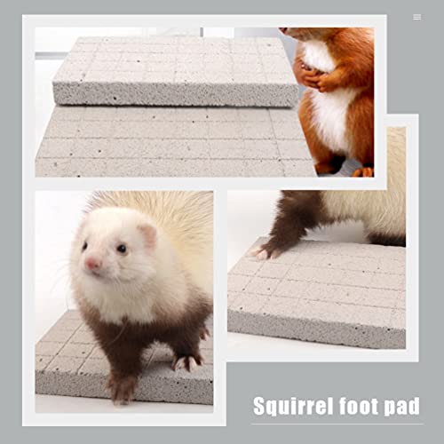 VILLCASE Rabbit Nail Scratch Pad Guinea Pig Claw Grinding Deck Small Animal Foot Pad Volcanic Stone Molar Board for Chinchilla Squirrel Hedgehog Gerbil 9.4X5.9X1 Inches - Image 2
