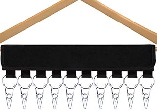 QUMENEY Cap Organizer Hanger, 10 Stainless Steel Clips Baseball Cap Holder Rack for Closet, Hats Scarfs Socks Tie Storage Over the Door for Travel Hotel Home Wardrobe