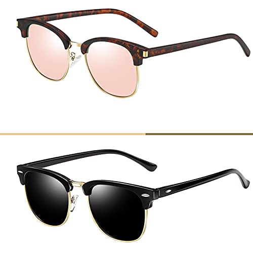 Joopin Óculos de Sol Masculinos Femininos Polarizado Semi Sem aro Espelhados Óculos de Sol Proteção