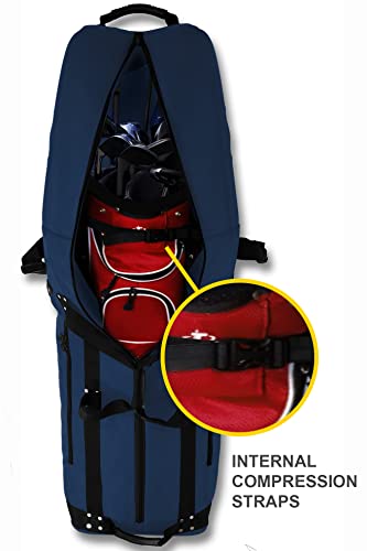 New Caddydaddy First Class Premium Padded Golf Club Travel Cover With Wheels - Heavy Duty Golf Travel Bag For Airlines (Blue) #TOP5