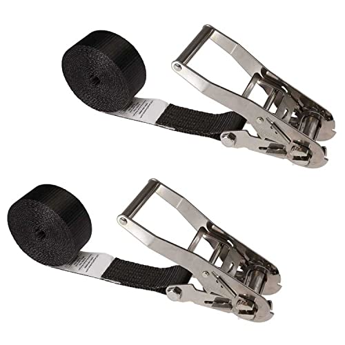 US Cargo Control Endless Stainless Steel Ratchet Strap (2-Pack), 2 Inch Wide x 15 Foot Long, 2,200 Pound Working Load Limit, Black