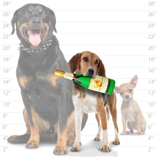 SILLY SQUEAKERS - Wine Bottles - Dog Toy - 100% Vinyl. Made Durable & Strong. Novelty Play Toy. Many Bottles to Choose from and They Floats (Meow Chased, Single)