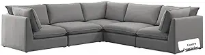 LUSTRE ENTERPRISE Crimson L Shaped Corner Sectional 4 Seater Sofa for Living Room in Fabric (95