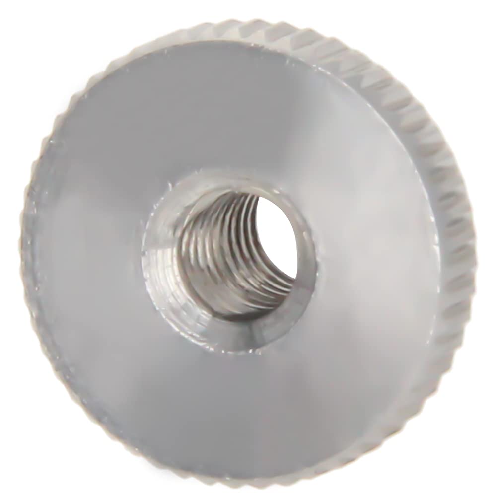 Bettomshin Knurled Thumb Nuts, M5 Through Hole Round Knobs ，Whitewash 304 Stainless Steel, Pack of 8
