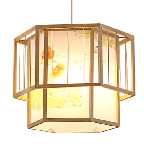Lampe suspendue réglable en bambou pour éliminer l'éclairage agressif