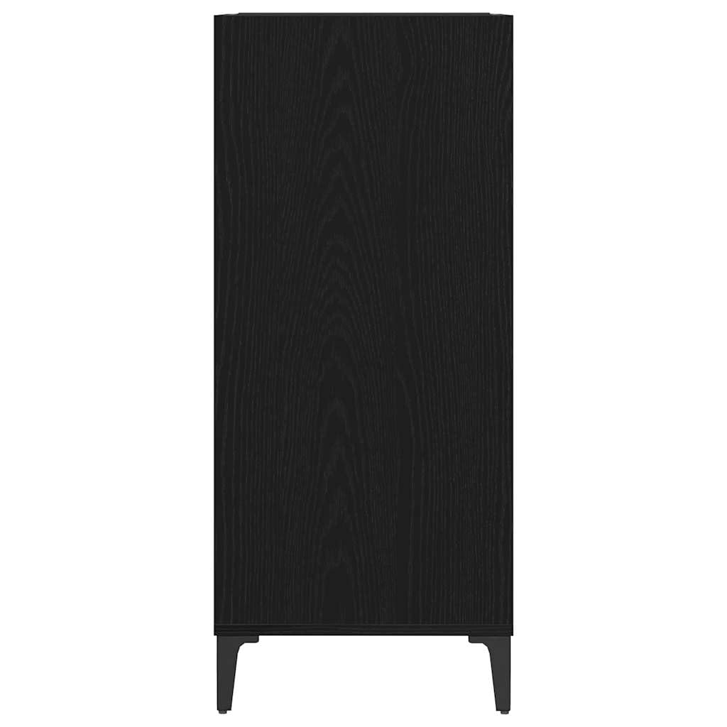 vidaXL Szafka na płyty winylowe z półką Czarny Dąb 84,5 x 38 x 89 cm | Wiele miejsca na poukładanie rzeczy, Fajnie poukładane, bez zmartwień, Sznyt pasuje do każdej przestrzeni